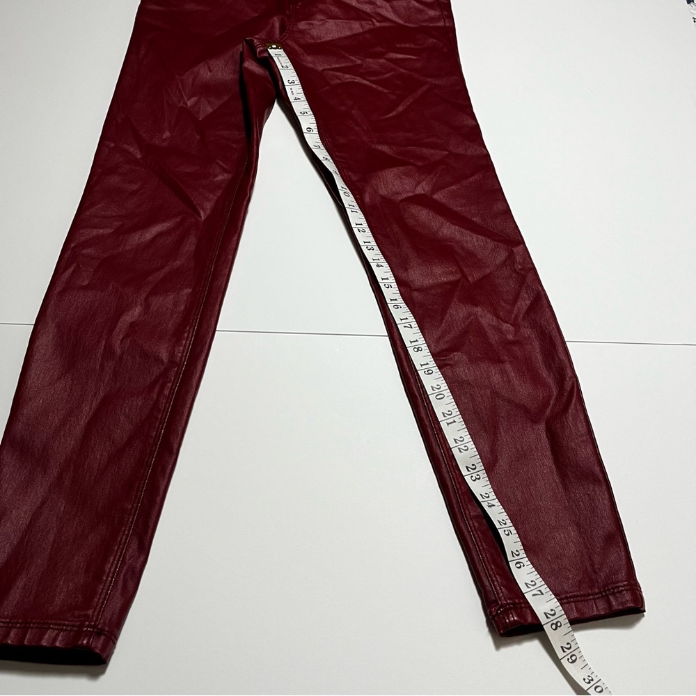 A loves A Womens Size 26 Red Merlot High Rise Ankle Skinny Coated Denim Pant NEW - Picture 9 of 11
